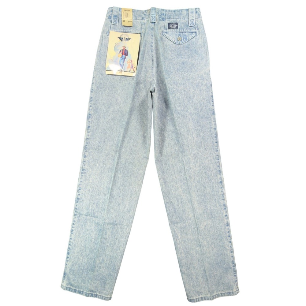 Dockers Vintage 90s Pleated Jeans Mens 31x32 Light Wash Cotton NWT Made in USA